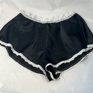 Hanky lanky size medium black silk pajama bottoms with lace liner